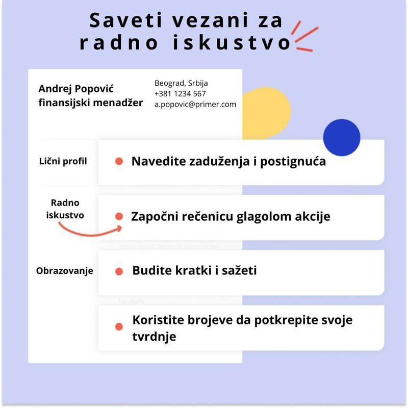 saveti vezani za radno iskustvo